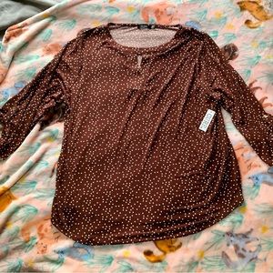Women’s 3XL Polka Dot Blouse Shirt NWT Relaxed Fit